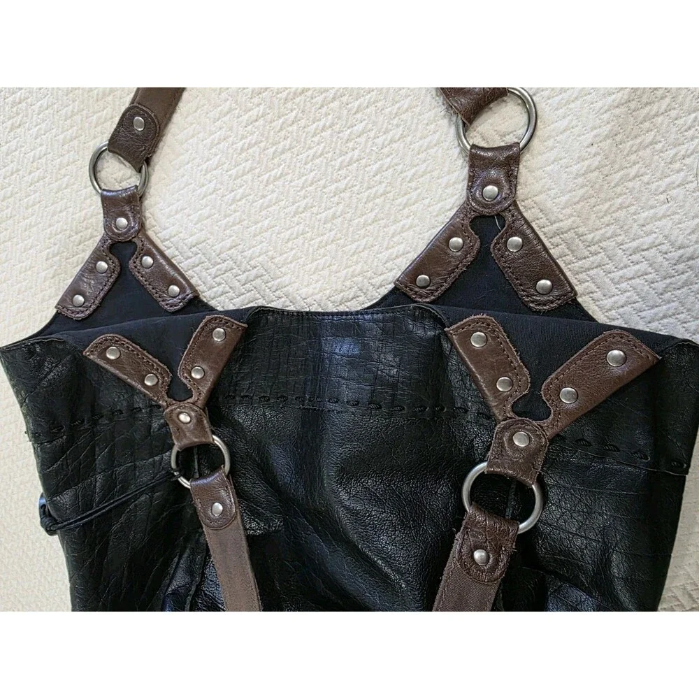 The Sak Indio Leather Hobo Bag Black Slouchy Boho Shoulder Purse